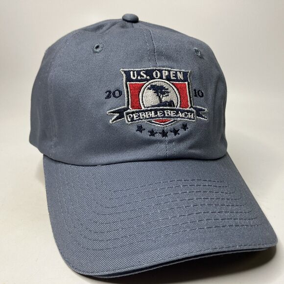 US Open Pebble Beach 2010 Cap Hat USGA Member Adjustable New Blue Gray Strapback - Picture 1 of 9